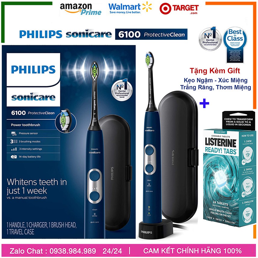 [ Giá Sỉ Sale ] Bàn chải điện Philips Sonicare 6100 ProtectiveClean 6100, USA