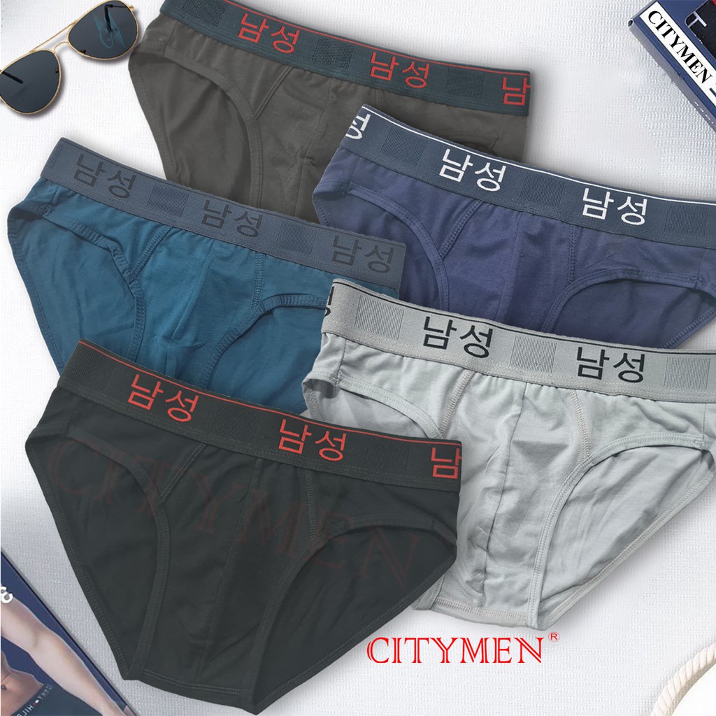 Combo 5 quần lót nam lưng hàn quốc 100% vải cotton cao cấp 4 chiều