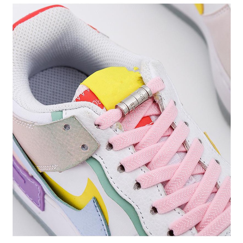 Khóa Dây Giày Co Giãn Phẳng Không Cần Buộc Bằng Kim Loại Mới Cho Người Lớn Và Trẻ Em