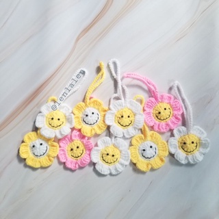 [CÓ SẴN] Dây treo túi, móc khóa hình bông hoa bằng len handmade