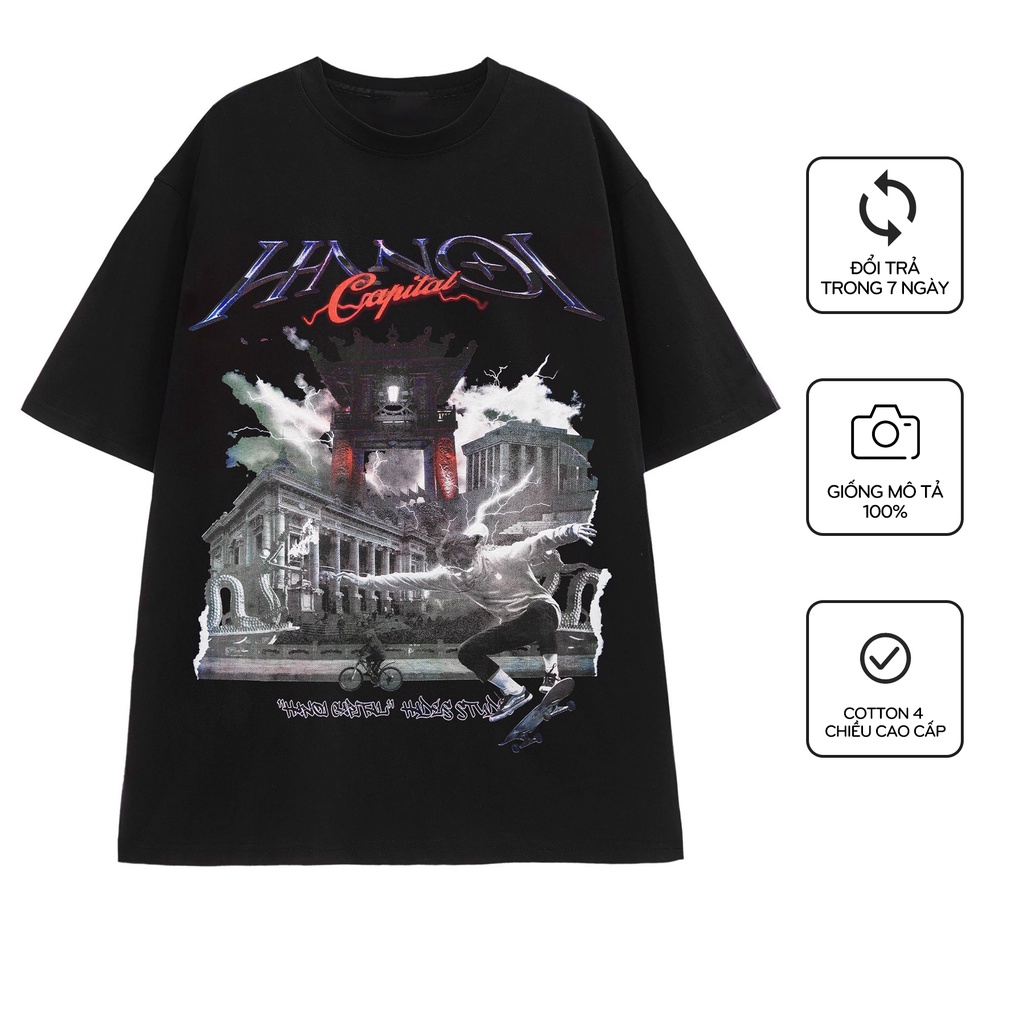 Áo Hà Nội Spirit tee Hades nam nữ phong cách trẻ trung, mặc form cực đẹp