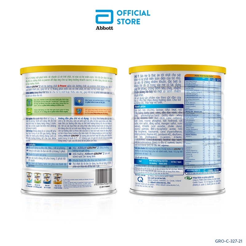Sữa bột Abbott Grow 2  900g