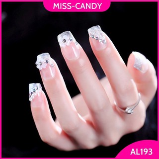 Móng giả đính đá MISS chất liệu crylic cao cấp bộ móng tay giả đính hoa kèm keo trẻ trung