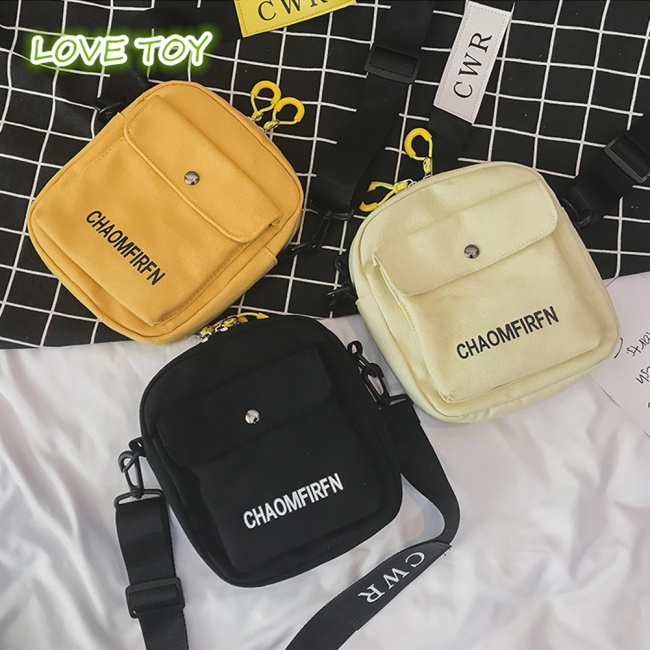 Nkodok Túi Đeo Chéo Canvas Mini Hình Vuông In Chữ Thời Trang Cổ Điển Dành Cho Nữ