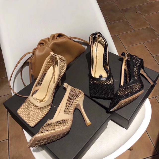 Guốc lưới cao gót