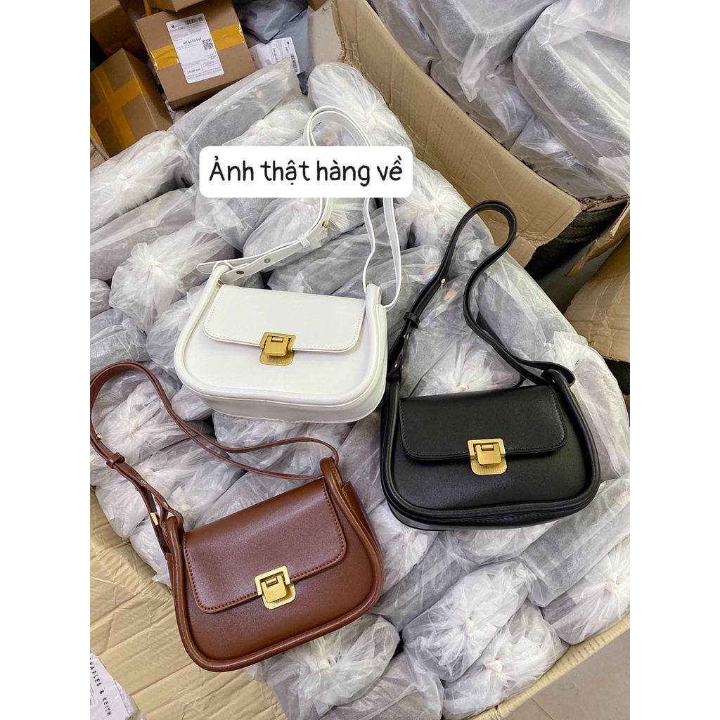 Túi đeo chéo khuy cài size 18cm 3 màu cực xinh