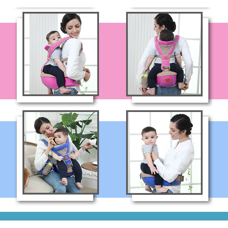 Xả - Địu trẻ em MAMBOBABY 4 tư thế có bệ ngồi, chống gù - địu em bé cao cấp