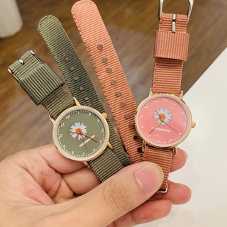 Đồng hồ thời trang nam nữ Candycat hoa cúc MS011 dây dù nhiều màu