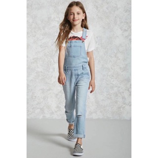 Quần yếm jeans bé gái Forever21 auth size 120