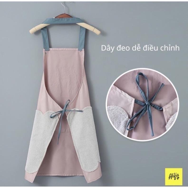 Tạp dề vải cotton cao cấp phong cách Bắc Âu, Tạp dề nấu ăn chống nước