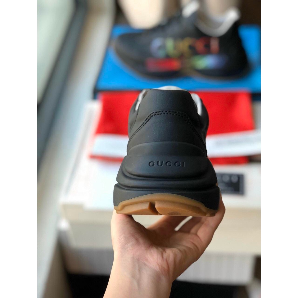 ✔️Giày Gucci Chunky Đen Chữ Ngang Fullbox Cao Cấp Full BOX, Đủ BILL, Tặng kèm Hộp chống Sốc