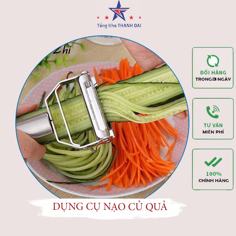 Nạo Củ Quả Inox Đa Năng 3 Trong 1 Có Thể Bào Sợi
