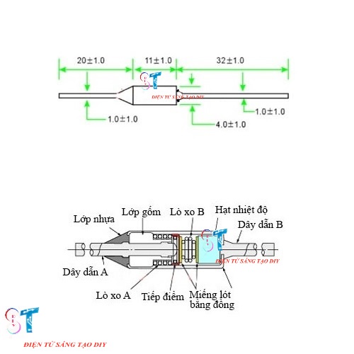 Cầu Chì Nhiệt RY 250V 10A Nồi Cơm Điện Lò Vi Sóng