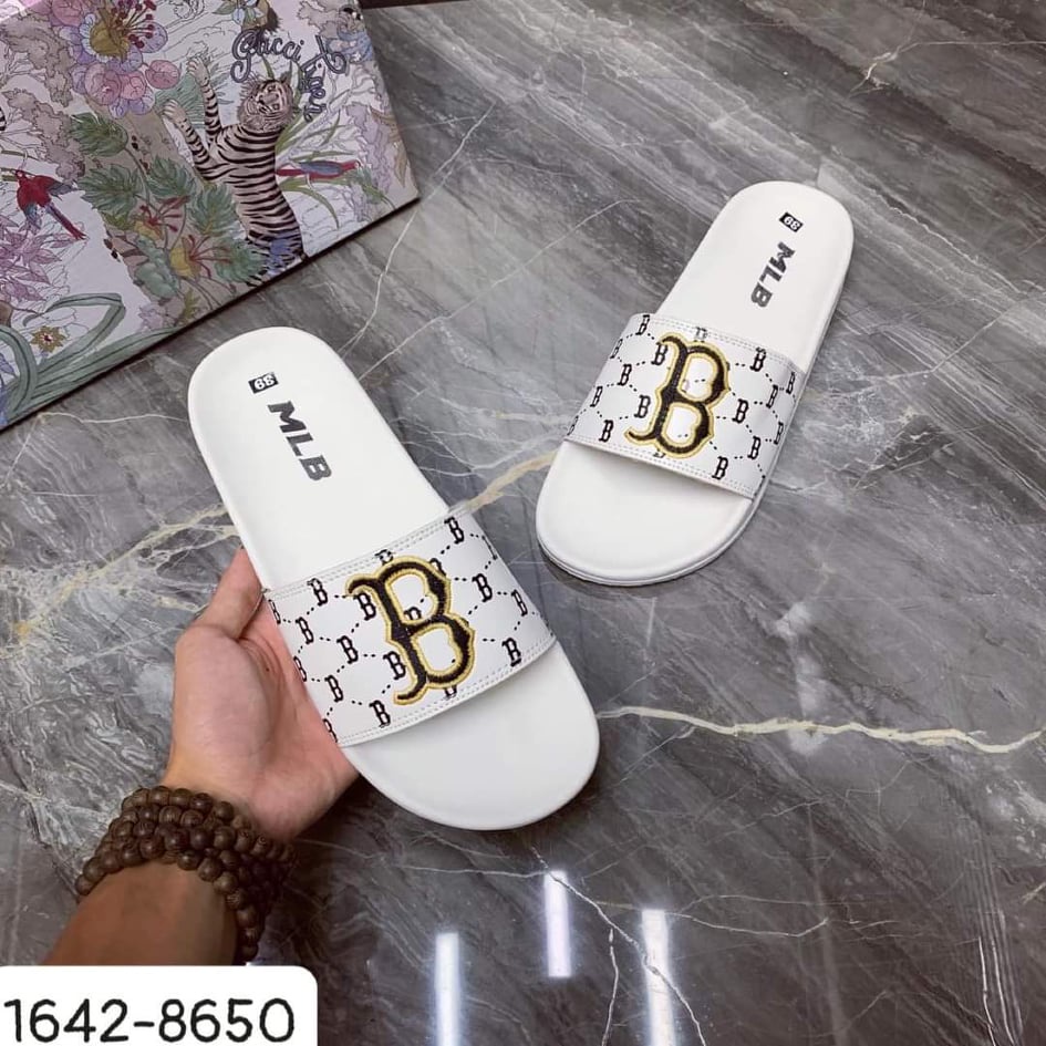 🔥HÀNG SIÊU CẤP🔥Dép nam quai ngang MLB họa tiết thêu tinh tế siêu đẹp