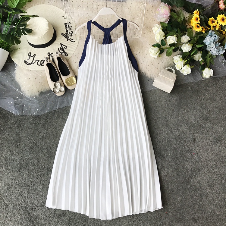 Váy maxi đi biển trắng LUHAZO bigsize trễ vai hở lưng dáng dài xòe 2 dây sang chảnh kiểu hàn quốc 6611 DK1T203
