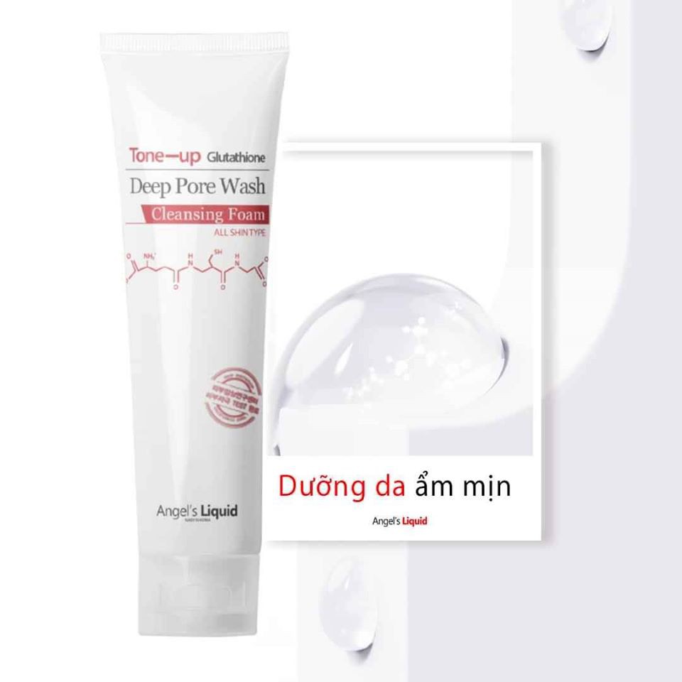 Sữa Rửa Mặt Dưỡng Trắng . Làm Sạch Sâu Angel’s Liquid Glutathione Tone Up Deep Pore Wash Cleansing Foam 120g | BigBuy360 - bigbuy360.vn