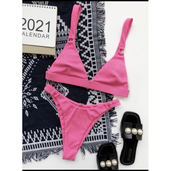 Bikini hai mảnh màu đen tôn dáng có mút  , bikini hai mảnh chính hãng Shein
