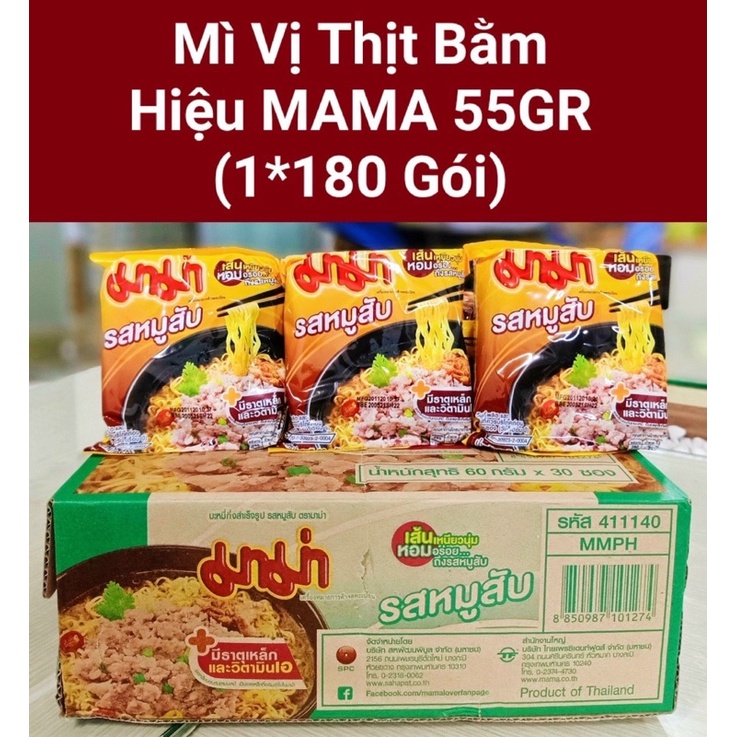 Mì MAMA Thịt Bằm Thái Lan 1 thùng 30 gói