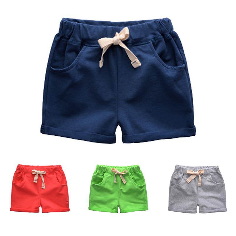 Quần short cotton lưng co giãn cho bé