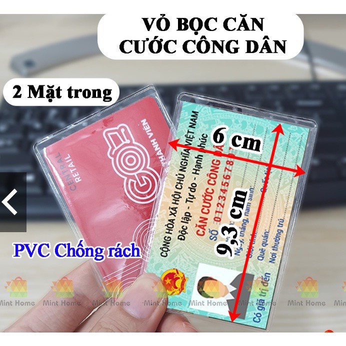 Vỏ bọc căn cước công dân 2 mặt trong suốt , bao túi đựng thẻ học sinh viên, bằng lái, bảo hiểm y tế, ATM, cccd, CMND