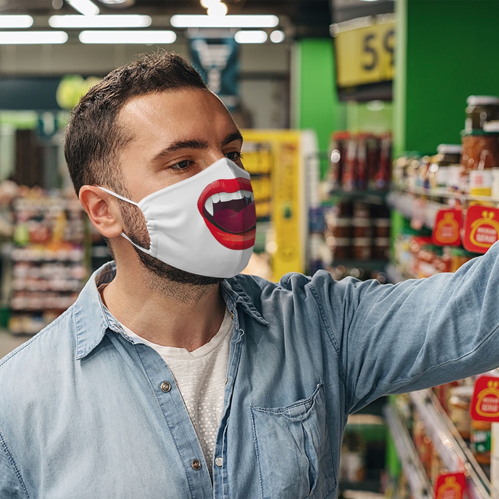 khẩu trang vải đen hà nội Mặt Người_1348 CARTWELL vải poly cotton 100%, ngăn bụi mịn, kháng khuẩn, 2021 bảo vệ toàn diện