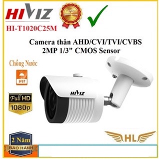 Camera Thân HiViz HI-T1020C25M AHD/CVI/TVI/CVBS 2MP 1/3&quot; CMOS Sensor Full HD 1080p -Hàng Chính Hãng