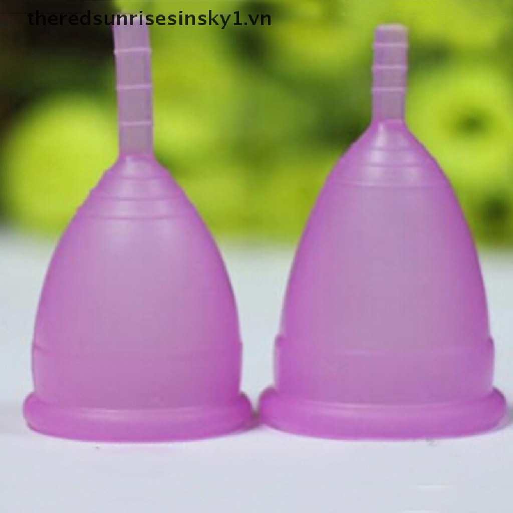 Cốc nguyệt san bằng silicone mềm màu hồng / tím / trong suốt tái sử dụng được