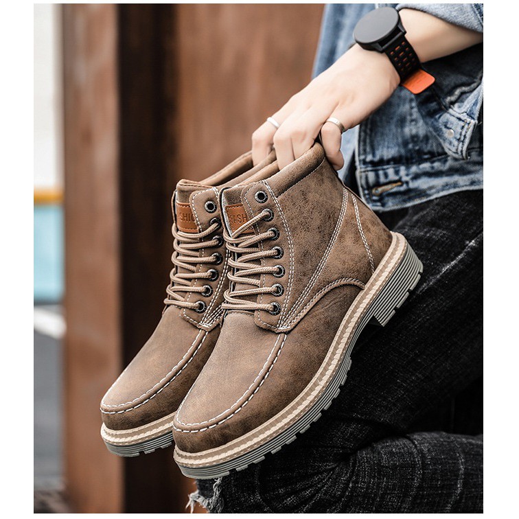 Giày cao cổ nam Fashion kiểu dáng đường phố bụi bặm mẫu mới 2020 | BigBuy360 - bigbuy360.vn