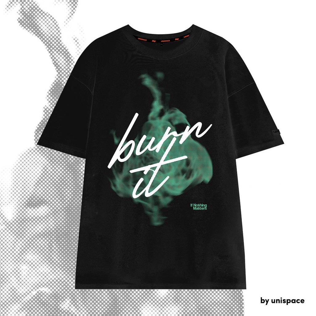 Áo thun tay lỡ local brand By Unispace unisex nam nữ form rộng cotton burn it