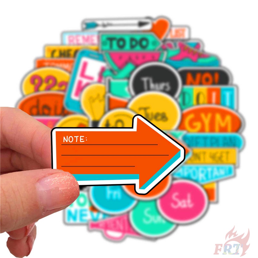 ❉ Nhãn Dán Ghi Kế Hoạch 02 Màu Sắc ❉ Bộ 40 Sticker Chống Thấm Nước Họa Tiết Doodle Hợp Thời Trang