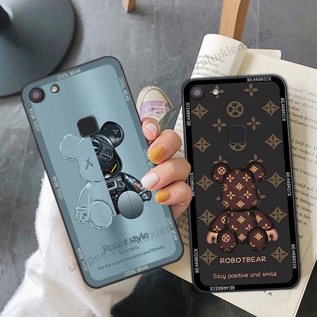 Ốp lưng điện thoại Vivo V7 / V7 Plus / V7+ in hình gấu bear, kaws, doremon thời trang, ốp lưng cao cấp chất lượng