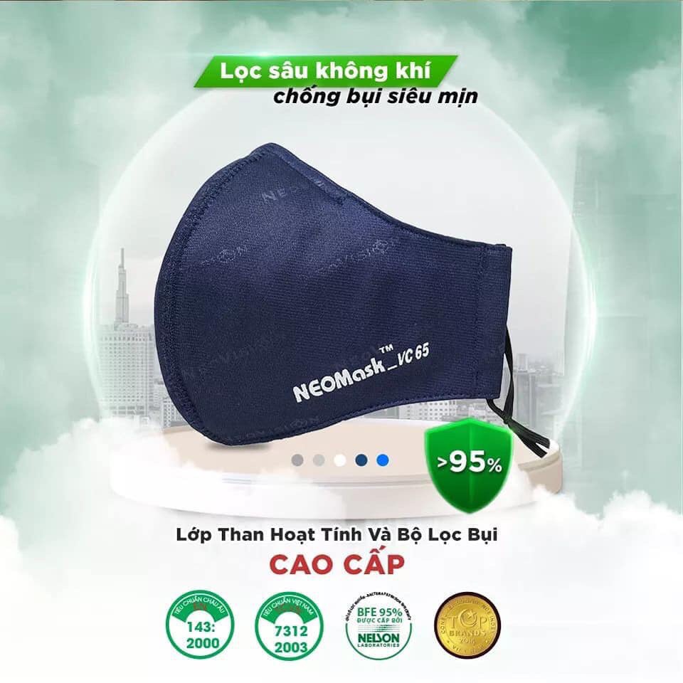 Hàng Chính Hãng - KHẨU TRANG Y TẾ THAN HOẠT TÍNH NEOMASK VC65 - NeoMask VC65 Hình Thật