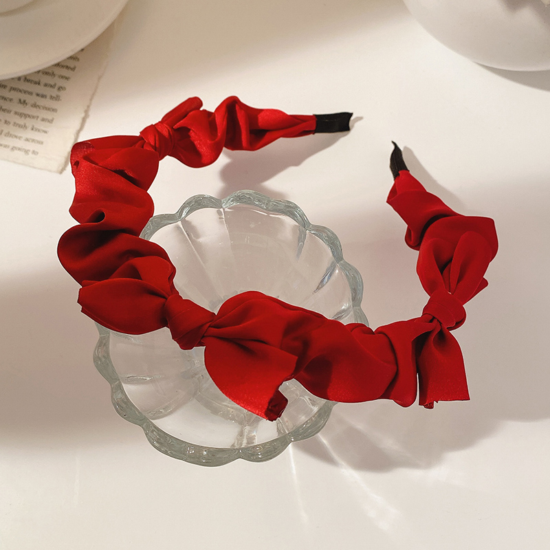 Cài tóc vải satin thắt nơ thời trang vintage thanh lịch