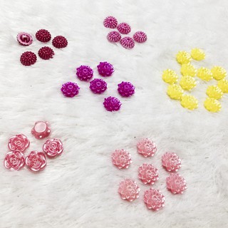 Cúc hoa hồng hạt cườm nhựa bông nhiều màu trang trí dễ thương size 2cm