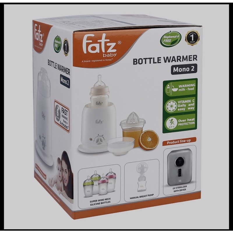 Máy hâm sữa và hâm thức ăn 4in1 Fatzbaby màu trắng