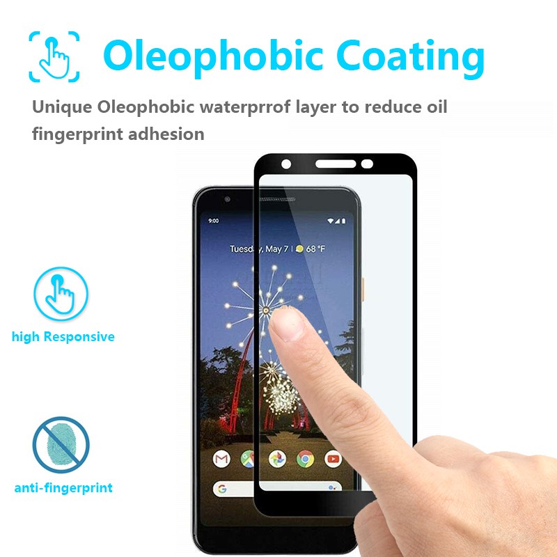 Google Pixel 6 Pro 5A 5 4A 4 5XL 4XL 3A XL 3AXL Full Màn kính cường lực Cover Tempered Glass Screen Protector Film