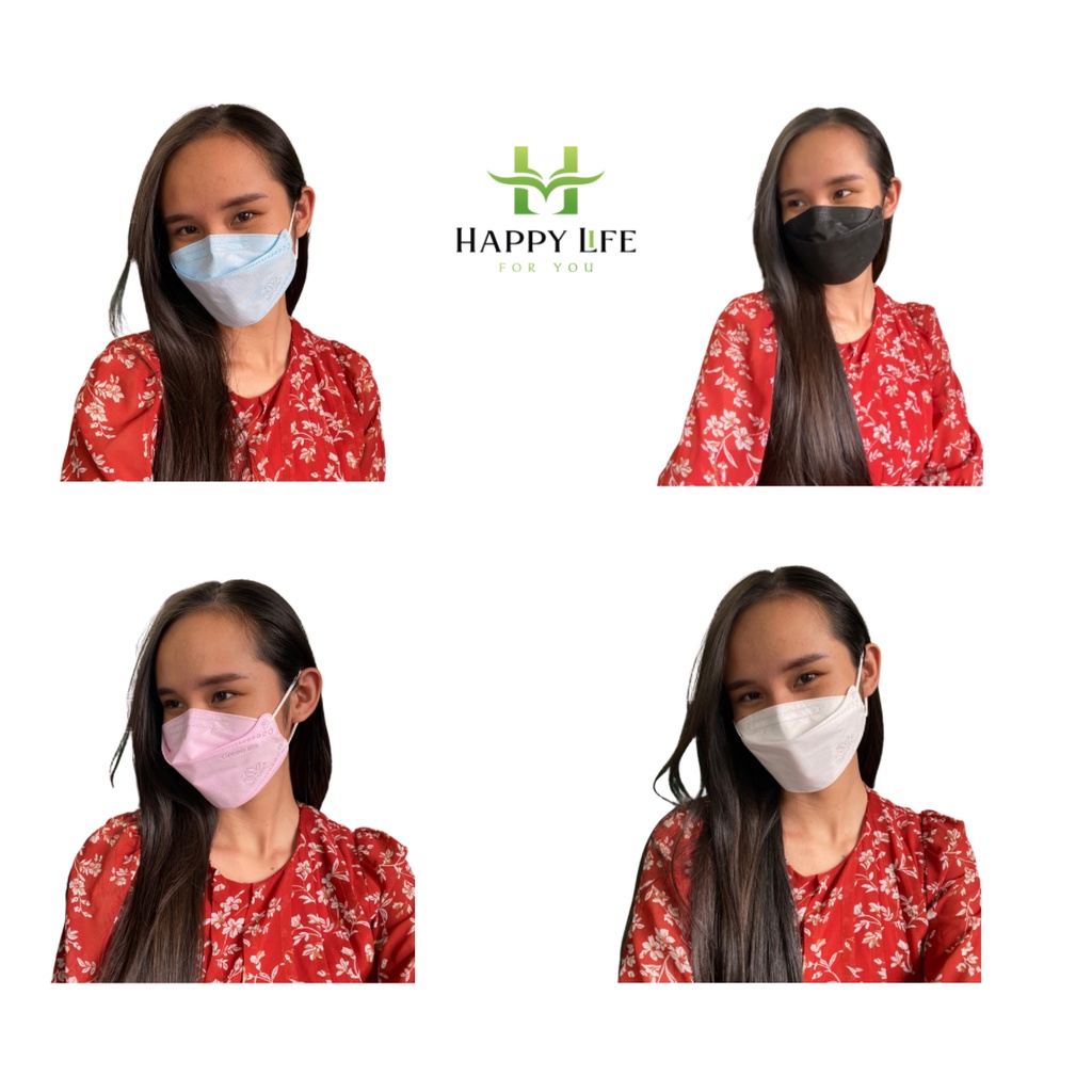 Khẩu trang KF94, khẩu trang y tế 4D Sen Việt Luxury Protect màu trắng, xanh, đen, hồng, xám (30 cái/hộp) - Happy Life 4U