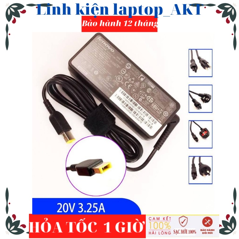 Sạc Laptop Lenovo 20V-3.25A -65W-ZIN chân USB G40 G50 G70 Thinkpad E440 E450 E550 T430 T440 T450 T460 Ideapad Flex 2 3