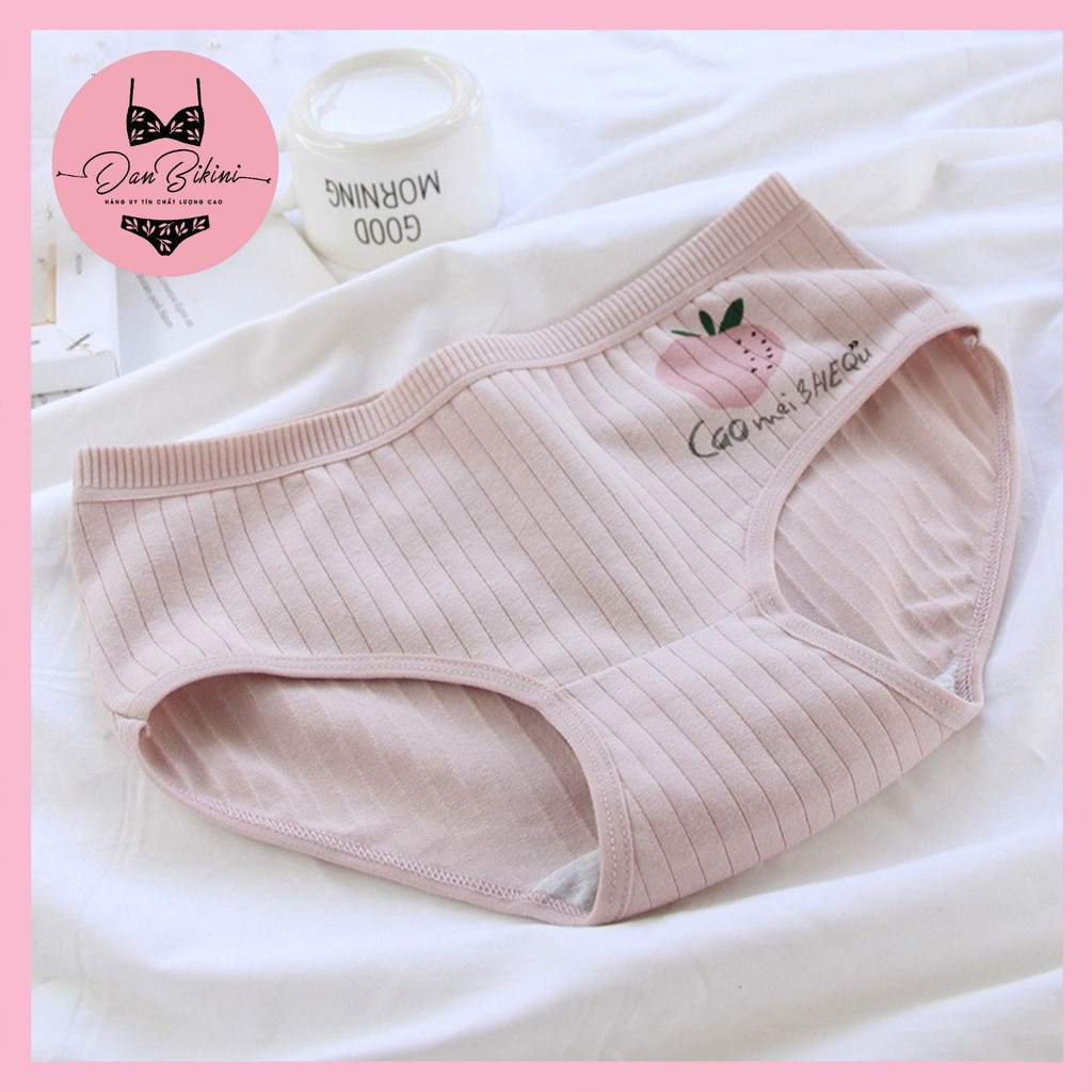 Quần Lót Nữ ❤️FREESHIP❤️ Quần Lót Nữ Cotton gân tăm hình dâu tây kháng khuẩn mềm mại mẫu 671 | BigBuy360 - bigbuy360.vn