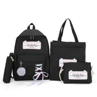[freeship] Set 4 món balo thời trang/ túi xách nữ style Hàn Quốc + Tặng kèm móc khoá cục bông trị giá 15k
