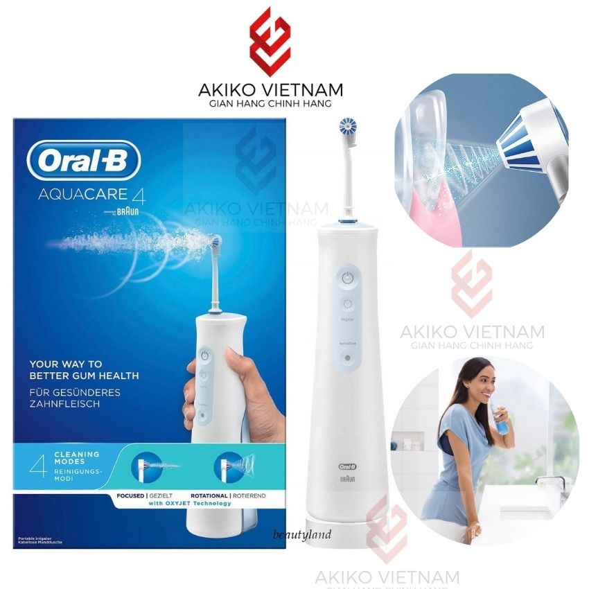 [[Oral B] Máy tăm nước ❤ FREESHIP ❤  tăm nước ORAL B AQUACARE 4, răng miệng , máy làm sạch răng ,oral b