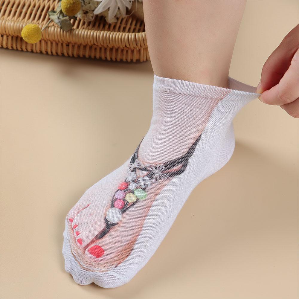 LEILY Đôi Vớ Cotton In HìNh 3D Xinh XắN