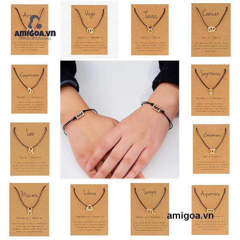 ✨✨12 Chòm sao Dây bện Vòng đeo tay Phụ kiện Thời trang Trang sức