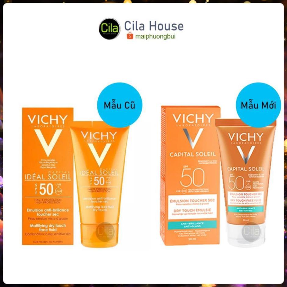 FREESHIP - Kem Chống Nắng Vichy Emusion Ideal Soleil SPF50 Mattifying Face Fluid Dry Touch Ver 2021