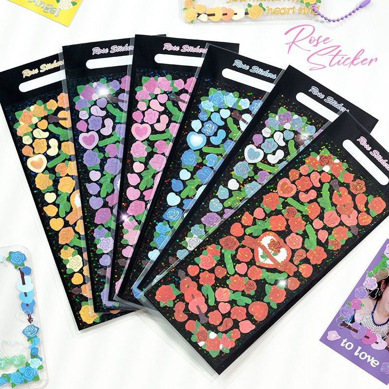 1 Tờ Sticker Dán Hình Hoa Nhiều Màu Sắc Dễ Thương Bắt Mắt