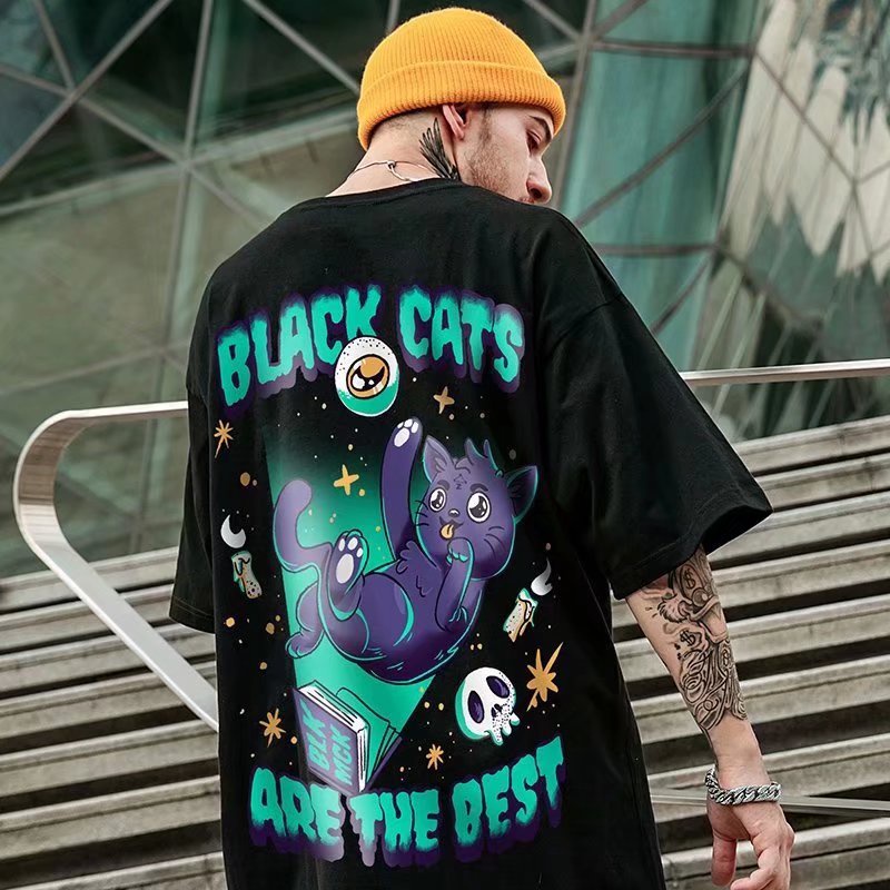 Áo Thun Tay Ngắn Cổ Tròn In Họa Tiết Hoạt Hình Phong Cách Hàn Quốc Thời Trang Mùa Hè Cho Nam Và Nữ Size M-8XL