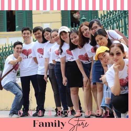 Áo gia đình , áo nhóm cây trái tim . Family store