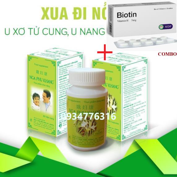 Combo Biotin 5mg+ ✅ NGA PHỤ KHANG (Thực Phẩm Hỗ Trợ Điều Trị U Nang Buồng Trứng. U Xơ Tiền Liệt Tuyến)