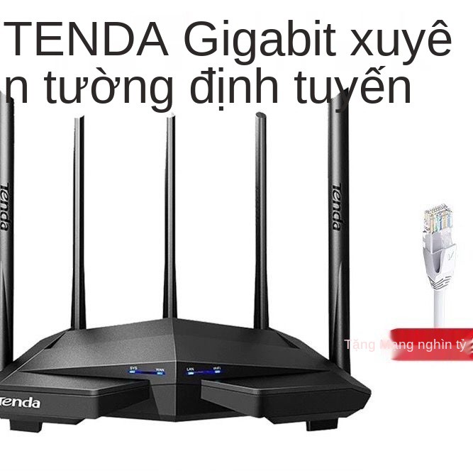 > Cổng Tenda AC11 Gigabit Băng tần kép 5G tốc độ cao Tường thông qua Bộ định tuyến minh đường King 1200M cáp quang