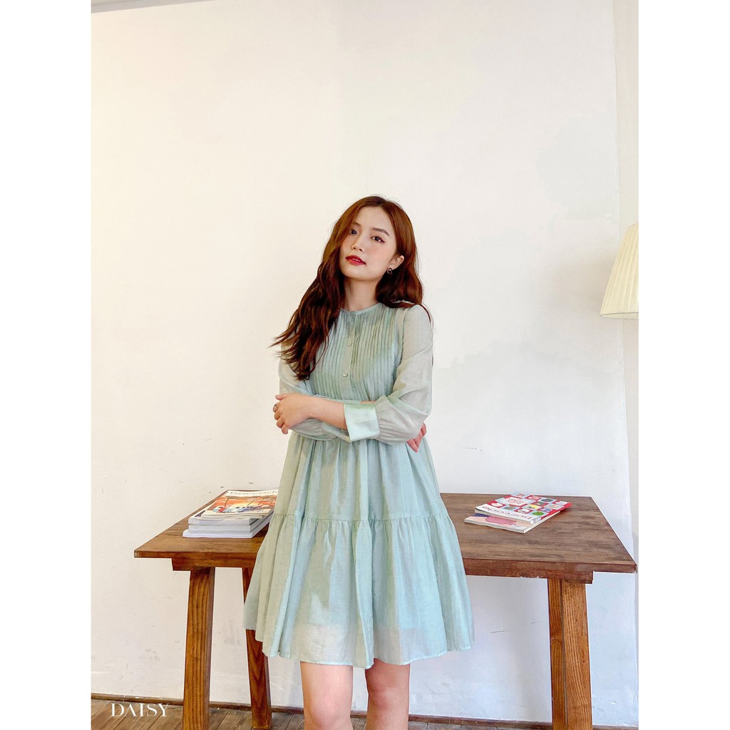 2002881- Váy babydoll tơ xếp ly ngực Daisy | BigBuy360 - bigbuy360.vn